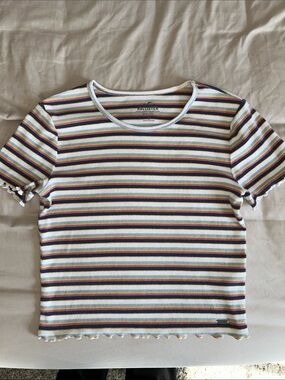 Hollister Must Have Collection Baby Tee Multicolor Stripes Women’s Small